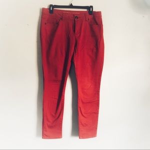 Lauren Conrad dark coral jeans, ankle length